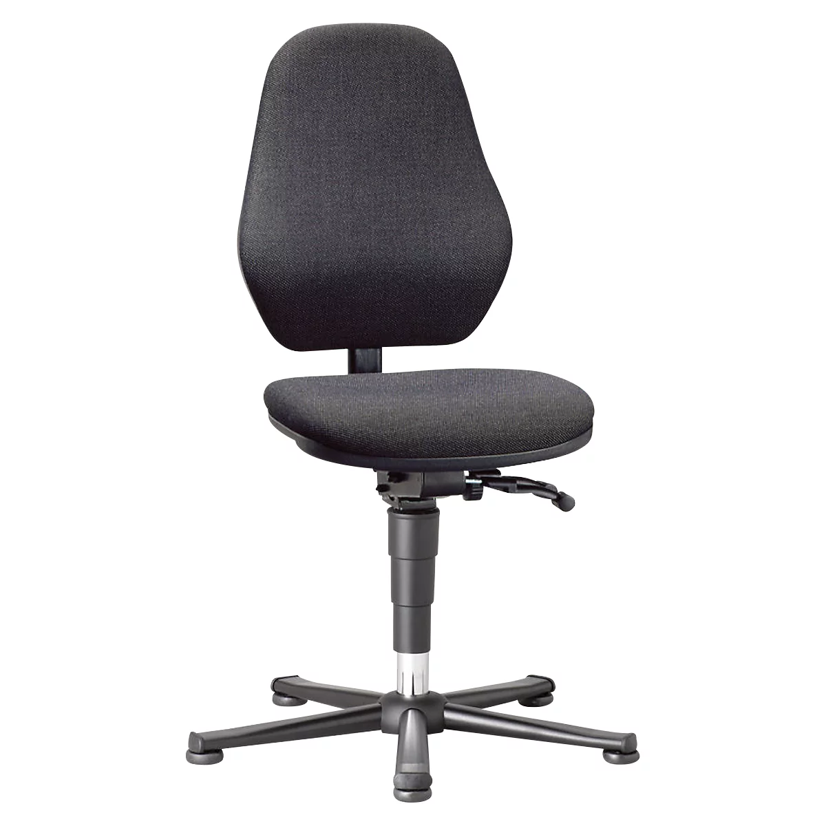 Labordrehstuhl Basic 9132, mit Gleitern, Stoffpolster, Duotec schwarz meliert