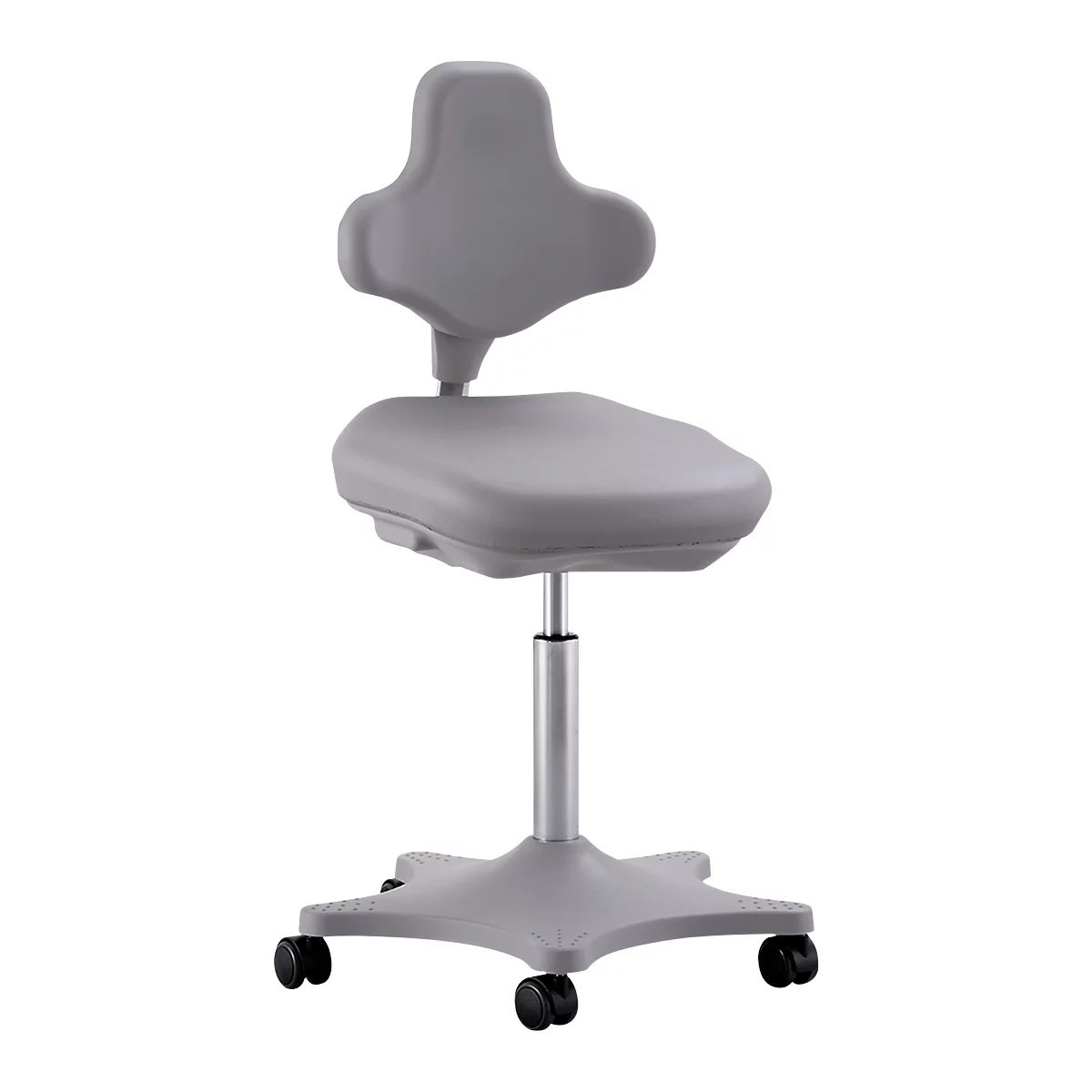 Labordrehstuhl Labster 9103, Kunstleder, Skai grau