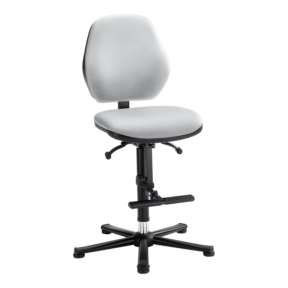 Labordrehstuhl LEANOS 9131, Kunstleder, grau