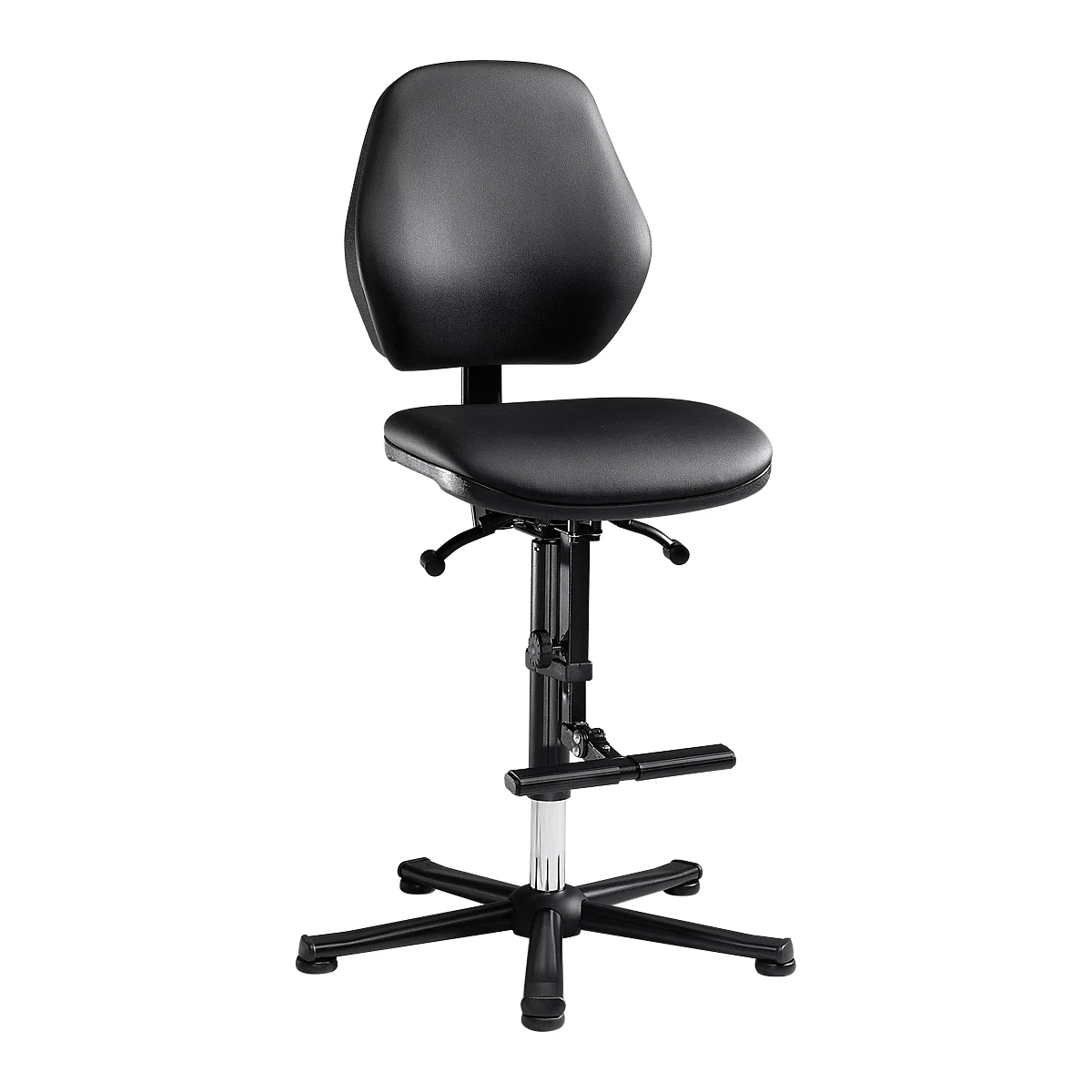 Labordrehstuhl LEANOS 9131, Kunstleder, schwarz