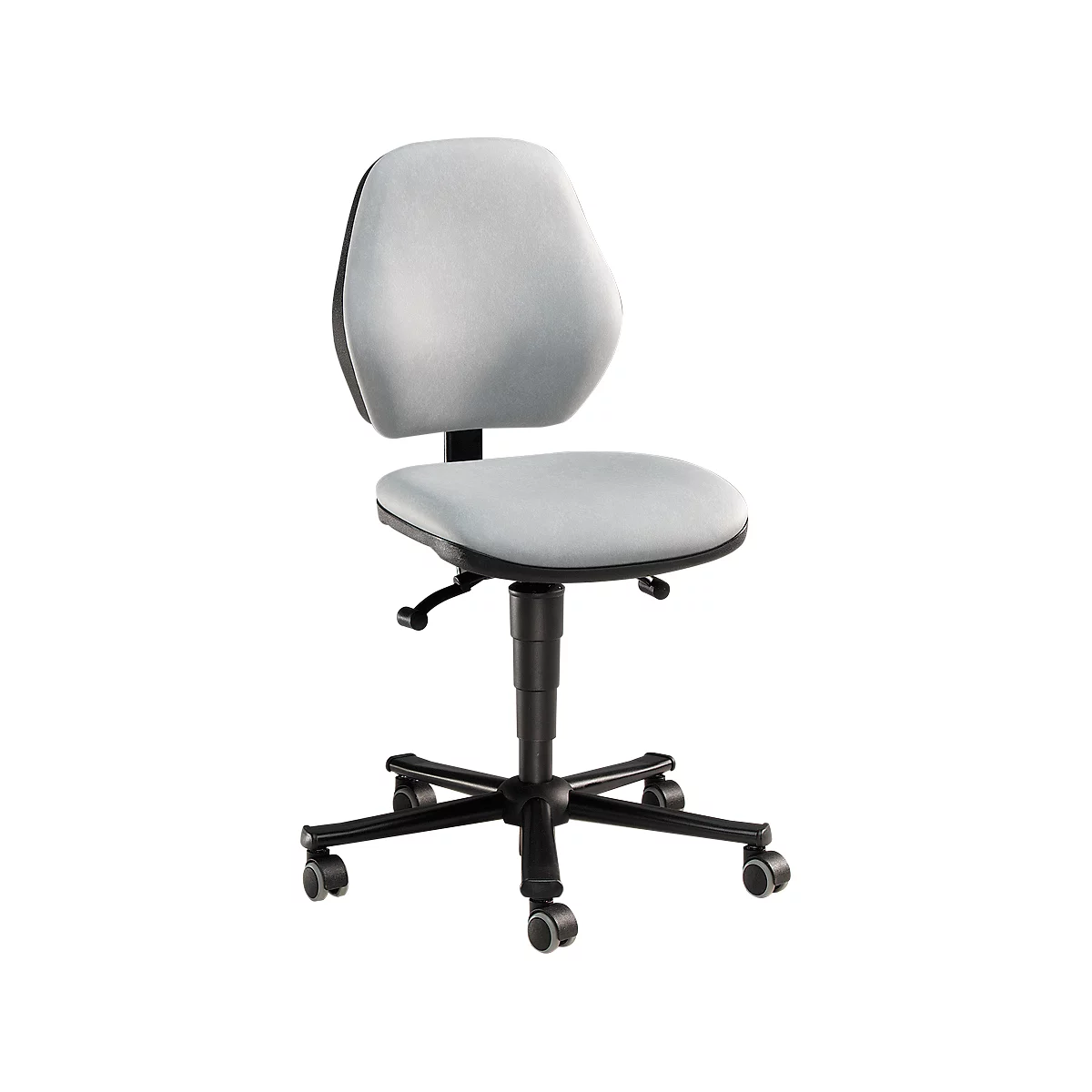 Labordrehstuhl LEANOS 9133, mit Rollen, Kunstleder, grau