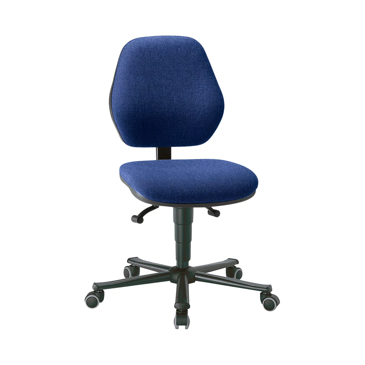 Labordrehstuhl LEANOS 9133, mit Rollen, Stoffpolster, Duotec blau