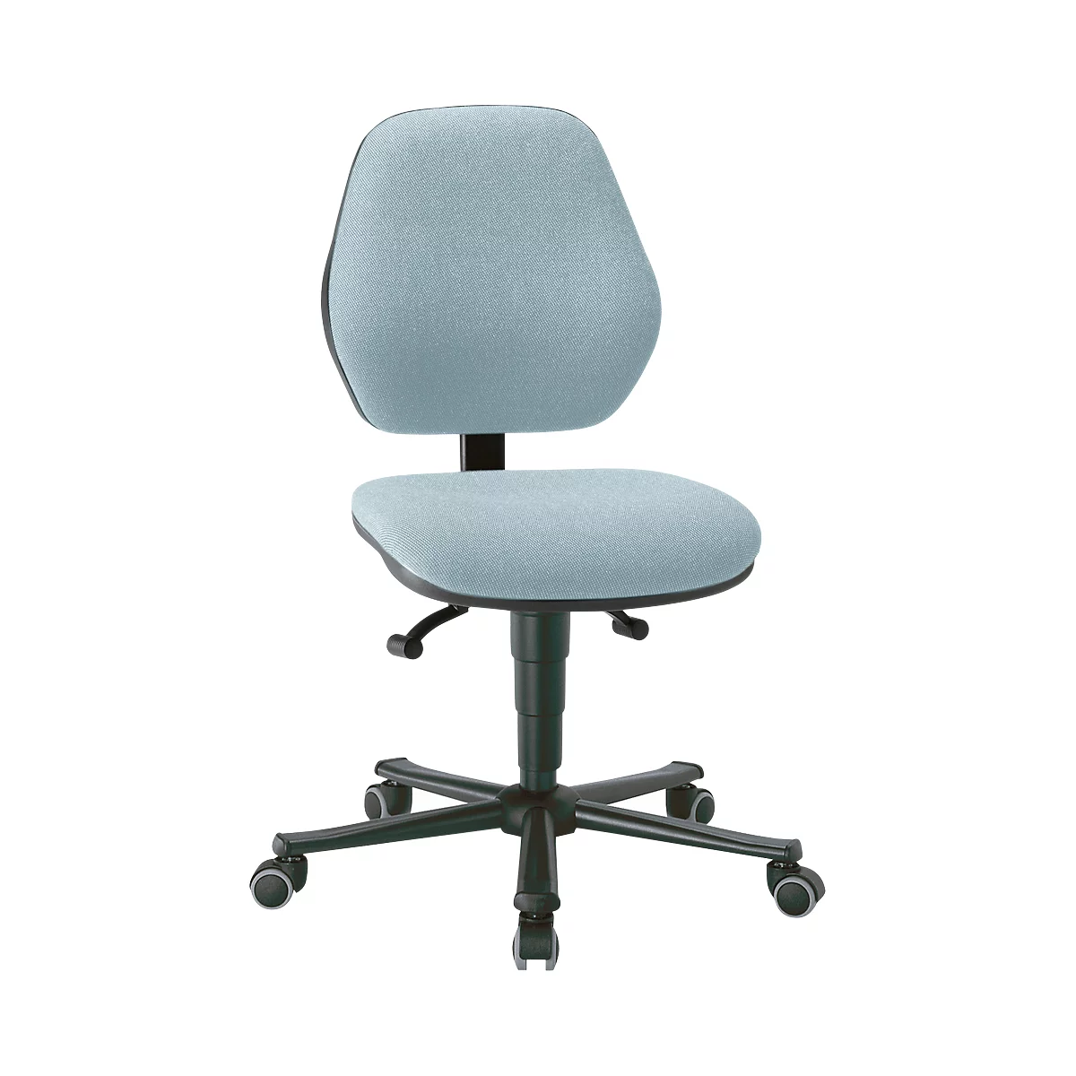 Labordrehstuhl LEANOS 9133, mit Rollen, Stoffpolster, Duotec grau