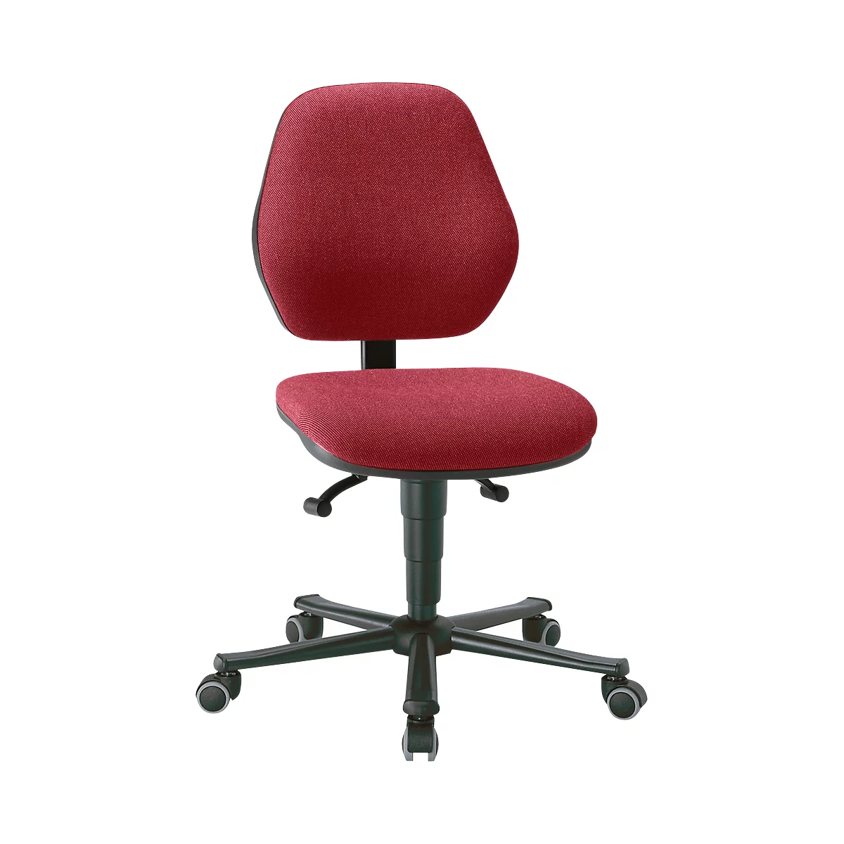 Labordrehstuhl LEANOS 9133,mit Rollen, Stoffpolster, Duotec rot