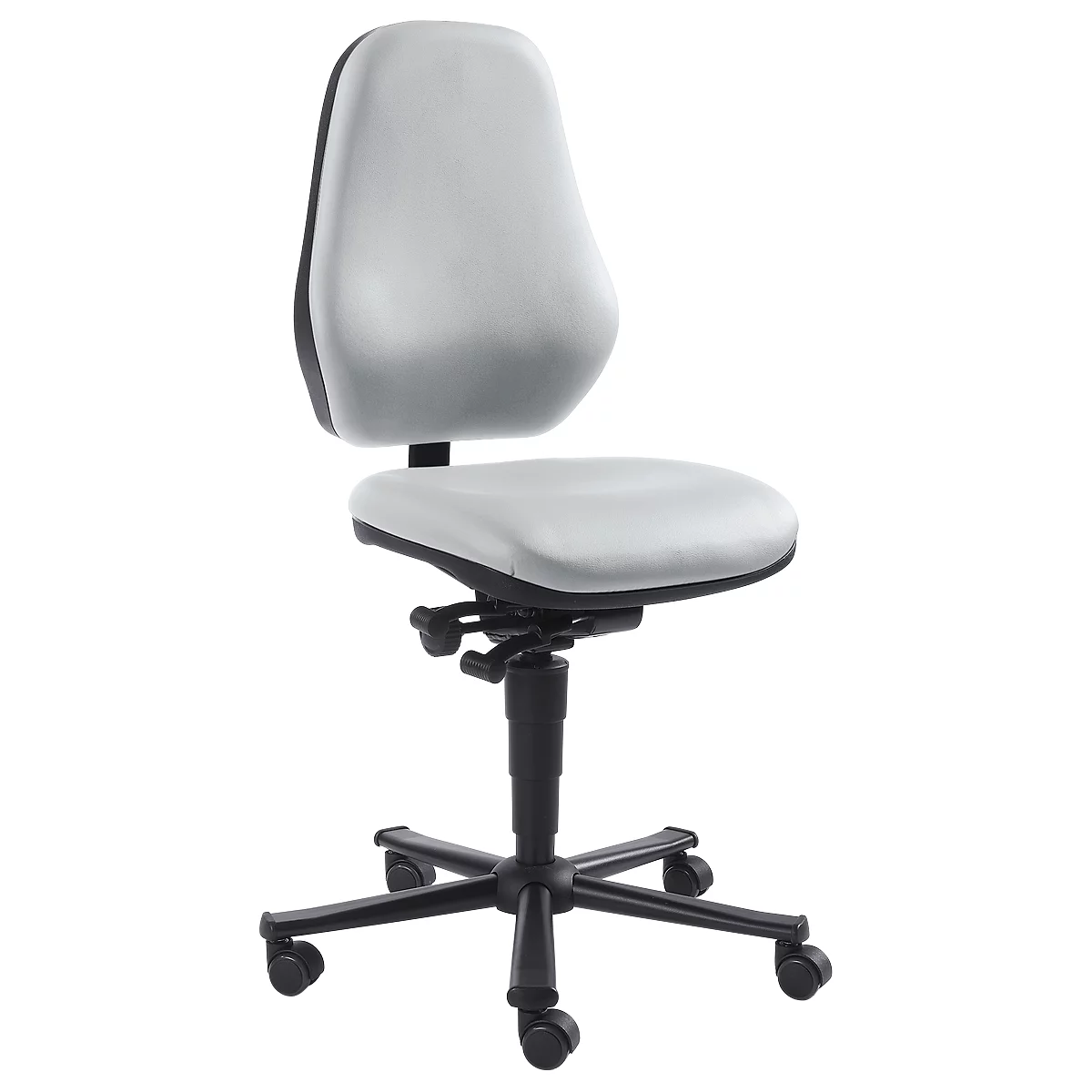 Labordrehstuhl LEANOS 9138, Kunstleder, grau