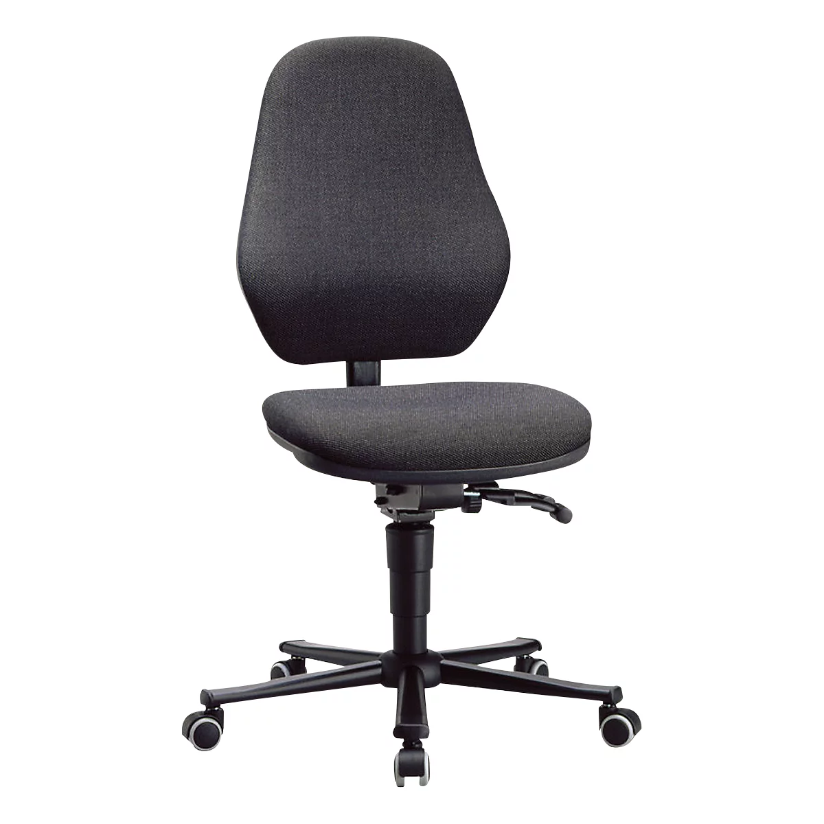Labostoel LEANOS 9138, stoffen bekleding, Duotec zwart gemêleerd