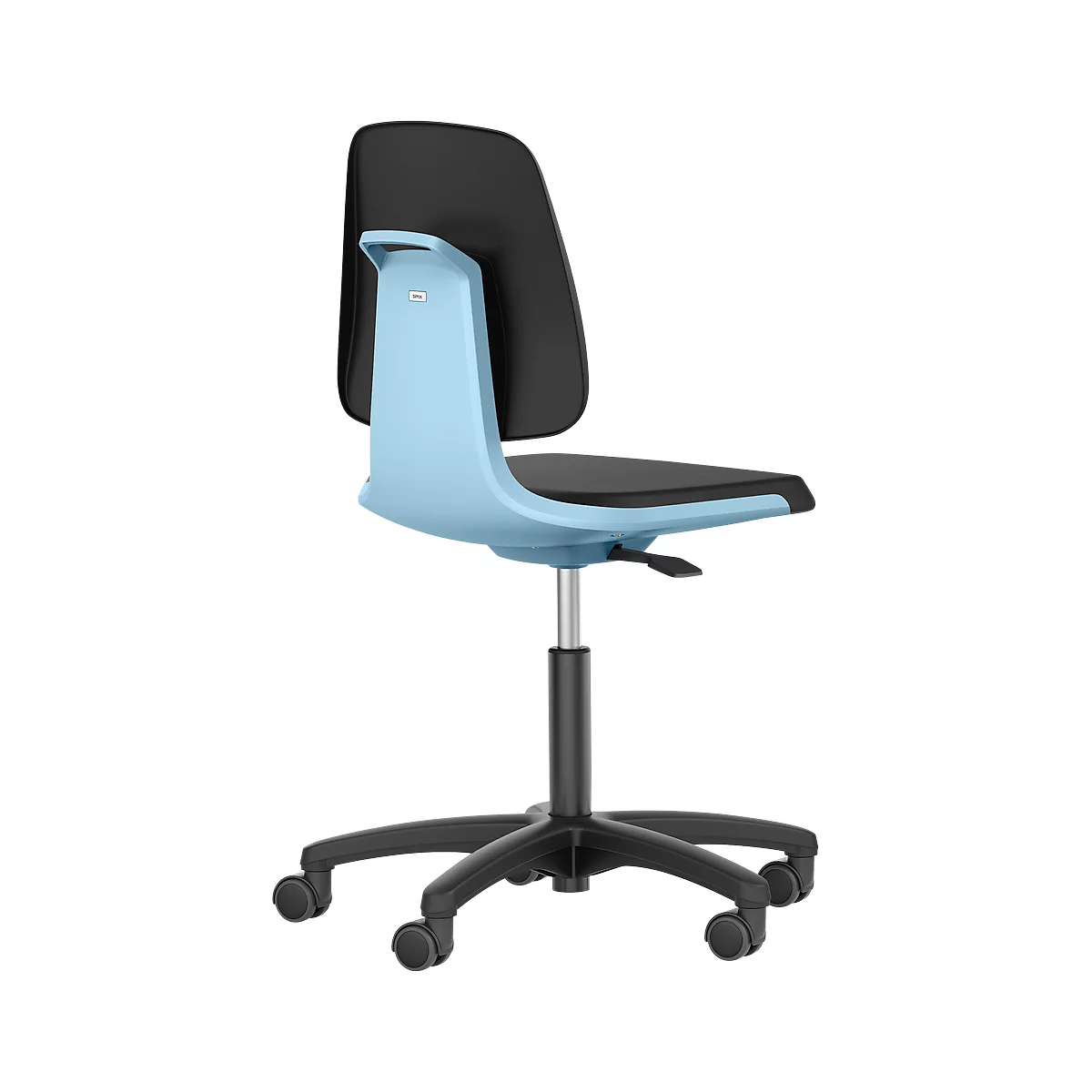 LABSIT Labordrehstuhl, o. Armlehne, mit Rollen, Rückenlehnenhöhe 420 mm, Stoff, blau
