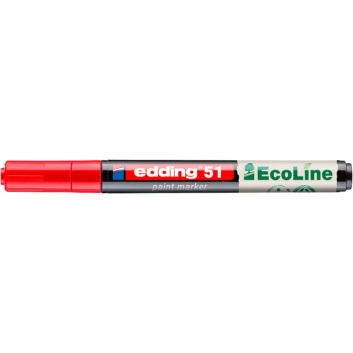 Roter Edding 51 Filzstift, Beschriftung "edding 51 point marker".