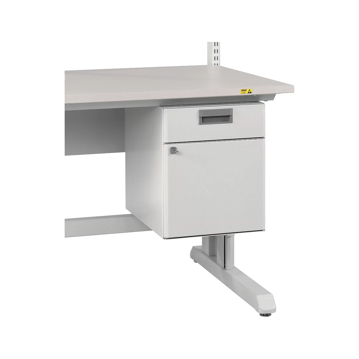 Ladeblok Treston 35/47, 1 lade en deur, ESD, B 350 x D 470 x H 470 mm, staal, lichtgrijs