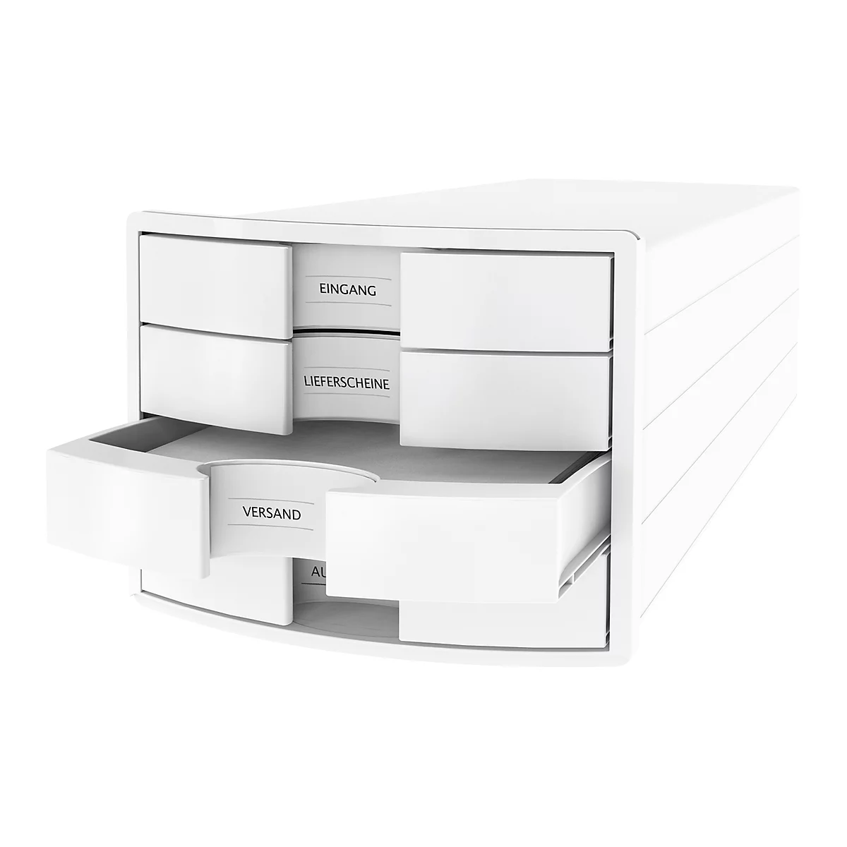 Ladebox HAN Impuls 2.0, 4 schuifladen, A4-formaat, stapelbaar, gesloten, wit