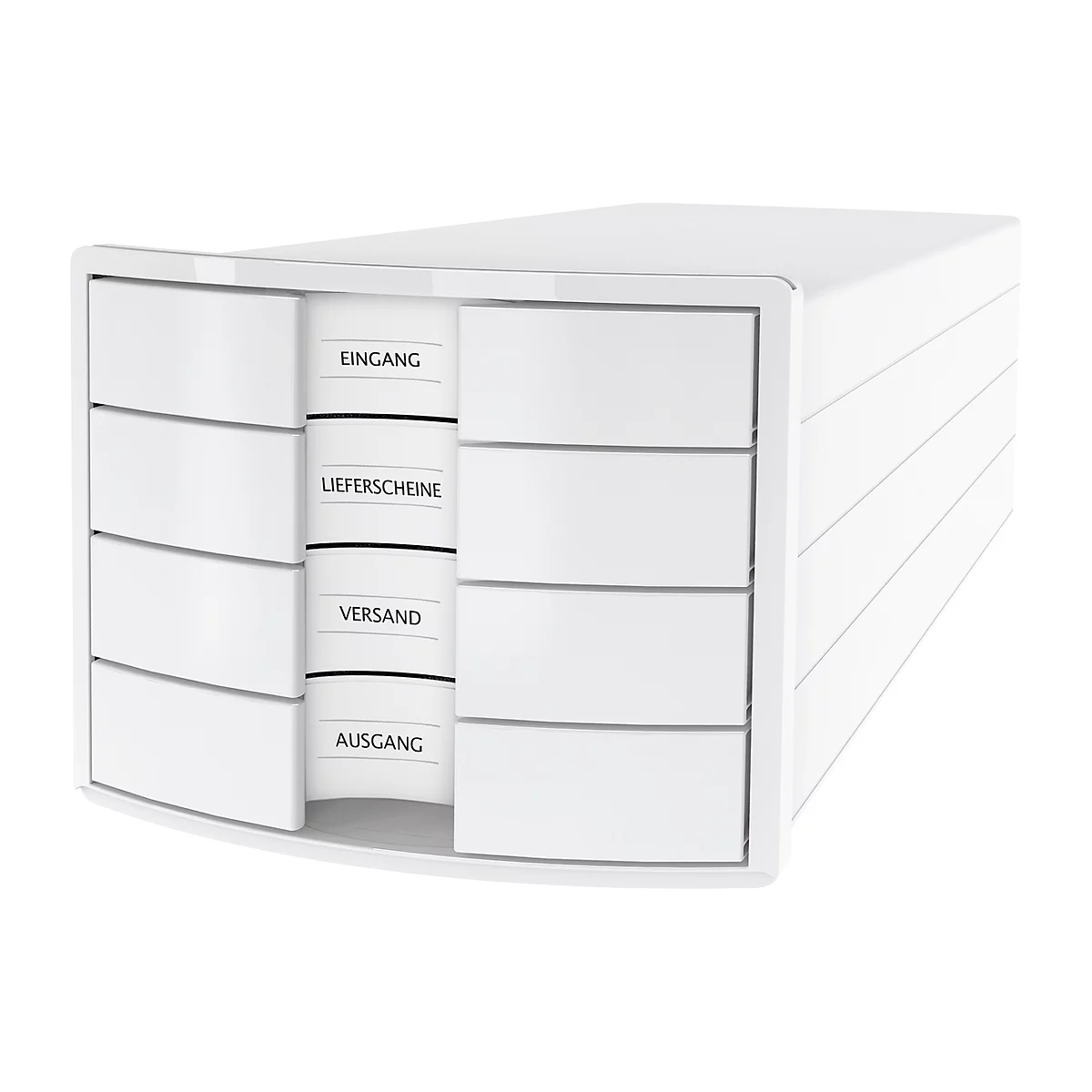Ladebox HAN Impuls 2.0, 4 schuifladen, A4-formaat, stapelbaar, gesloten, wit
