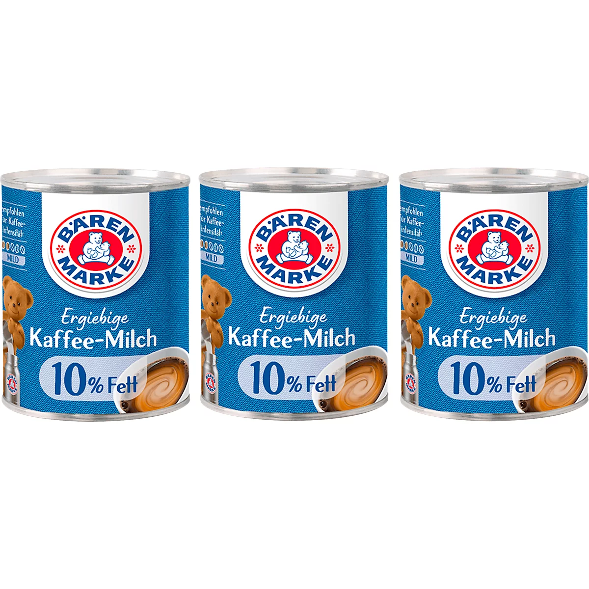 Lait pour café Brenmarke Die Ergiebige, 10 % de matières grasses, 3 boîtes de 170 g