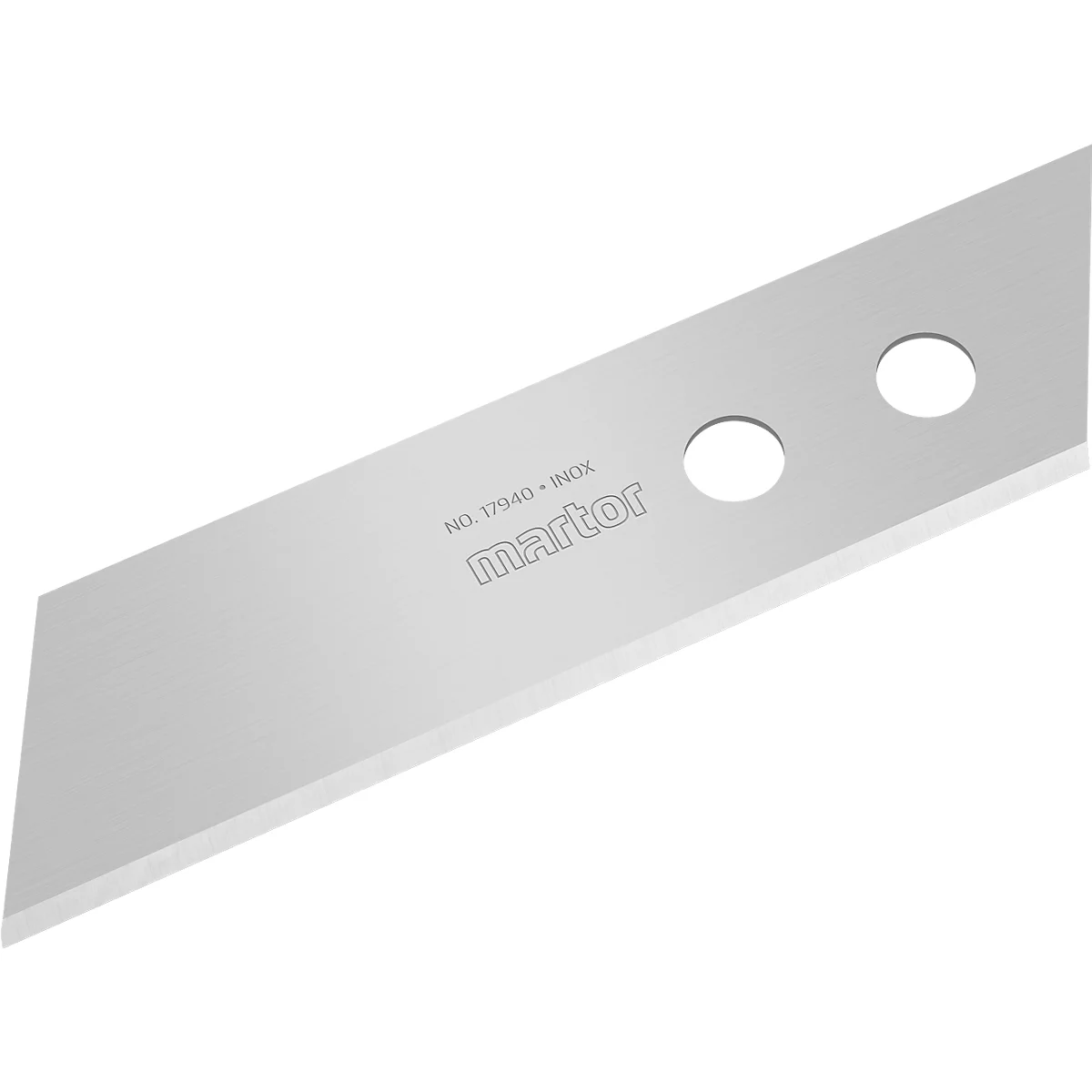 Lame de rechange Martor n° 17940, utilisable 1 fois, épaisseur 0,5 mm, L 71,2 x l 17,7 mm, acier inoxydable, 10 pièces