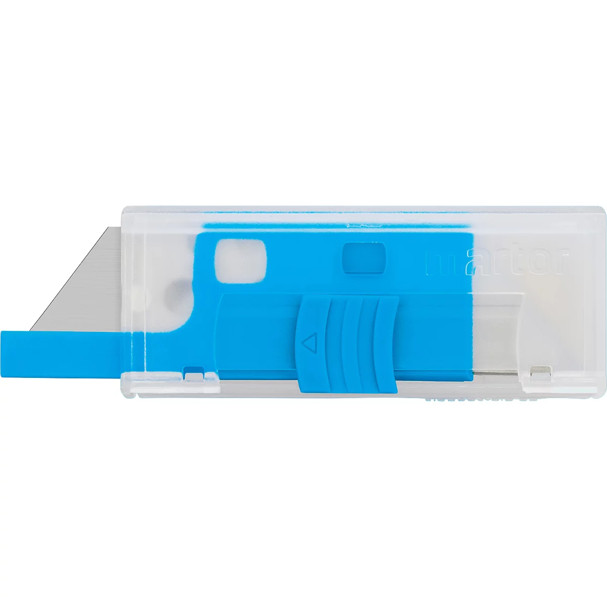 Lame de rechange Martor n° 199, forme trapézoïdale, utilisable 2 fois, épaisseur 0,63 mm, L 60 x l 19 mm, acier inoxydable, 10 pièces