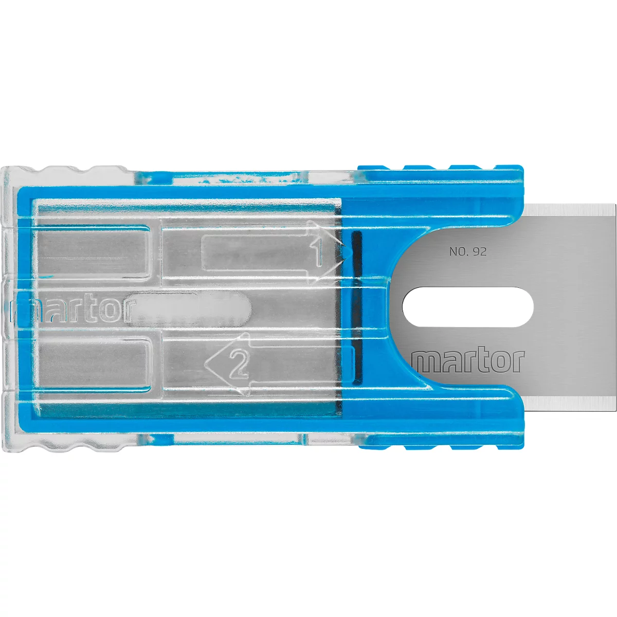 Lame de rechange Martor n° 92, utilisable 4 fois, épaisseur 0,4 mm, L 26 x l 18,5 mm, acier, 10 pièces