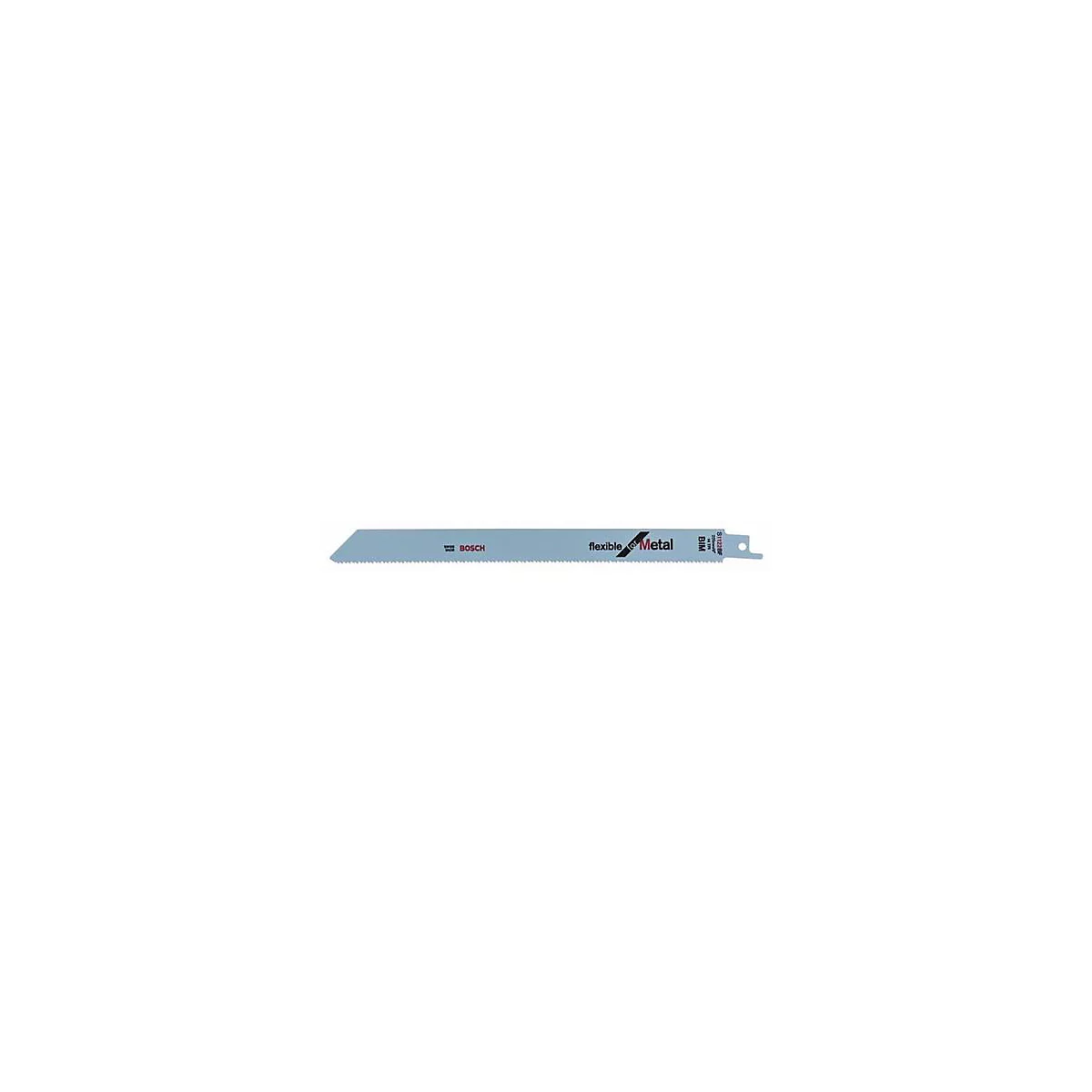 Une lame de scie pour le métal avec l'inscription Bosch et flexible Metal.