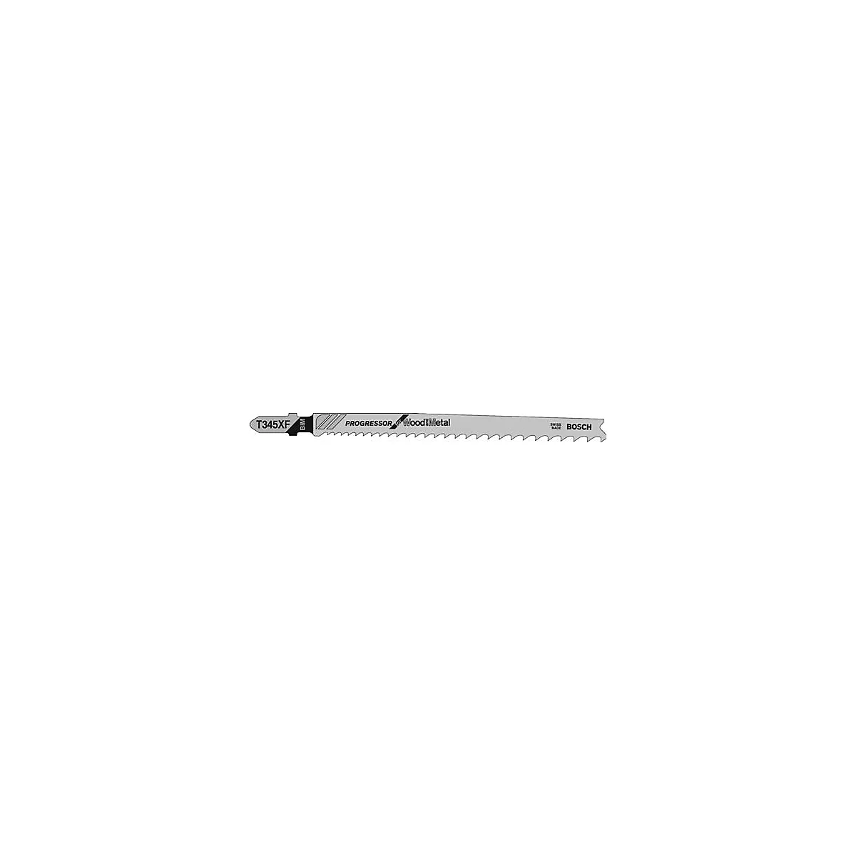 Lame de scie avec l'inscription T345XF, PROGESSOR wood/metal et Bosch.