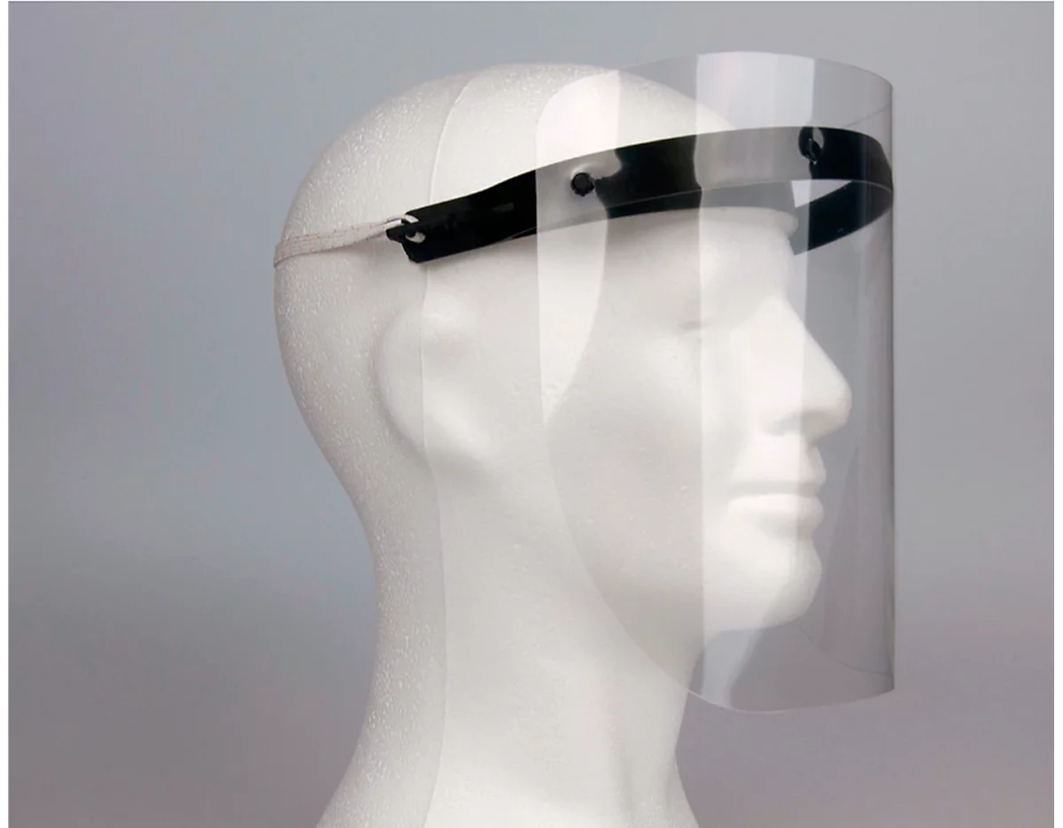 Lámina de repuesto para máscara de protección facial ajustable, 210 x 297 mm, poliéster, transparente, 5 piezas