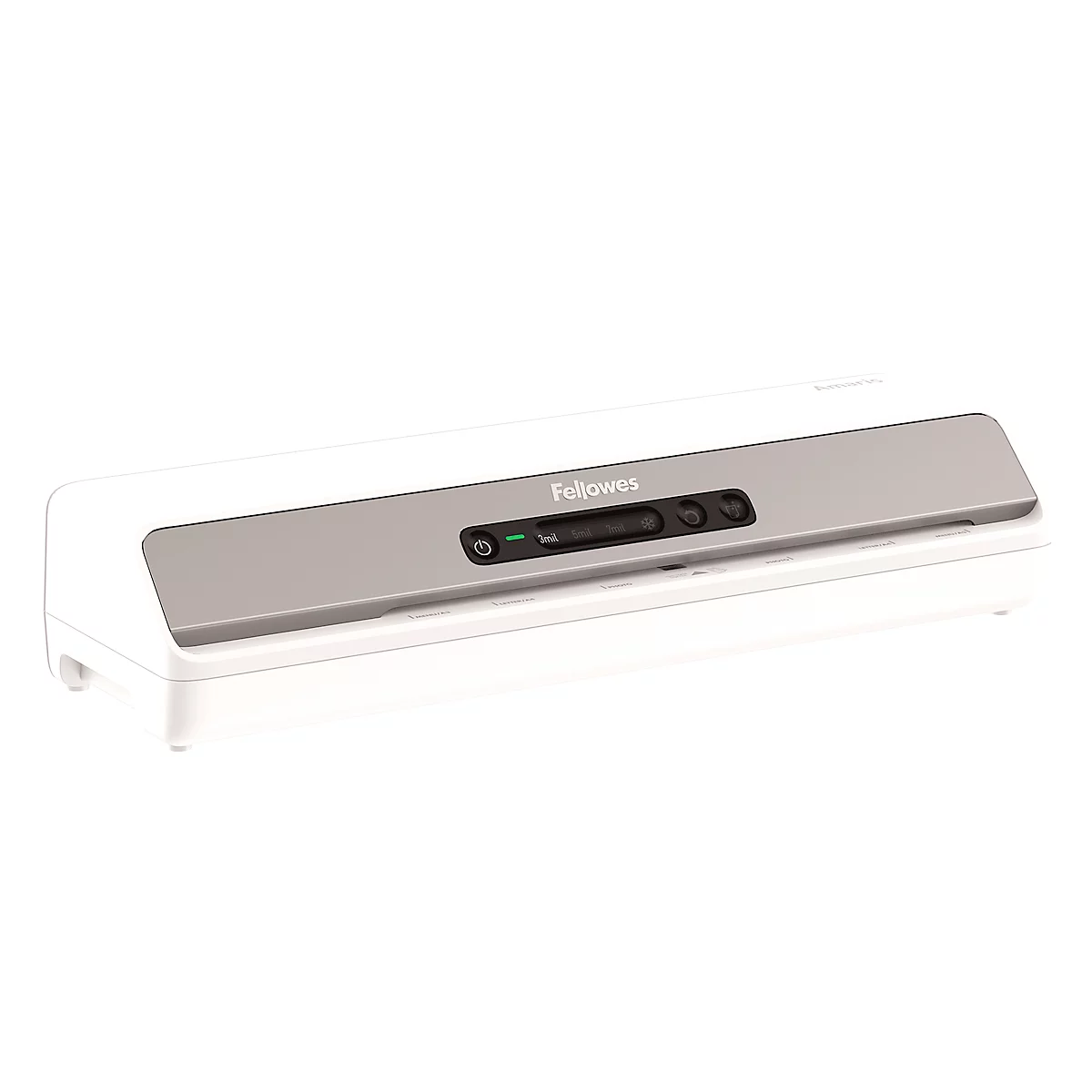 Laminiergerät Fellowes® Amaris A3, bis A3, für Folienstärke 80-175 μ, 800 mm/min, Aufwärmzeit 1 min, 3 Heizstufen, 10 Laminierfolien, silber-weiß