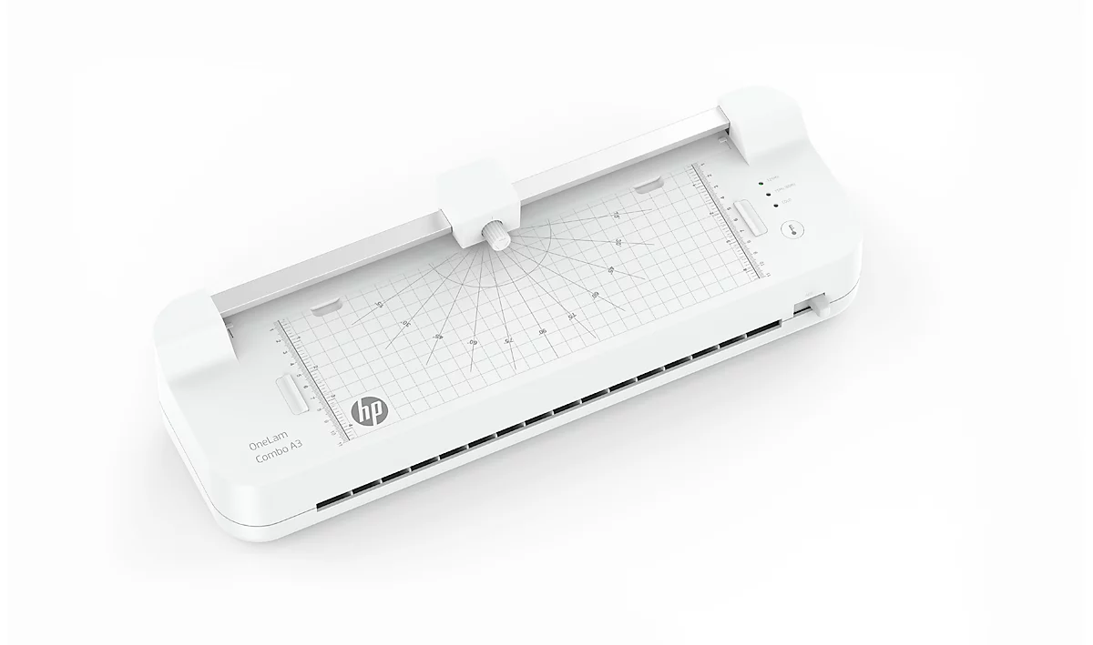 Laminiergerät HP OneLam Combo A3, bis A3, Heiß-/Kaltlaminierung, bis 125 μ, 400 mm/min, 2-4 min, Touch Panel, integriertes Schneidegerät, mit Zubehör