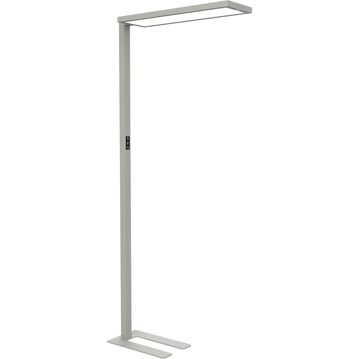 Lampadaire LED Maul MAULsenja, 87 W, 15150 lm, 2700-5700 K, lumière directe/indirecte, intensité lumineuse variable, détecteur de mouvement/de lumière,H 1960 mm, aluminium, argenté