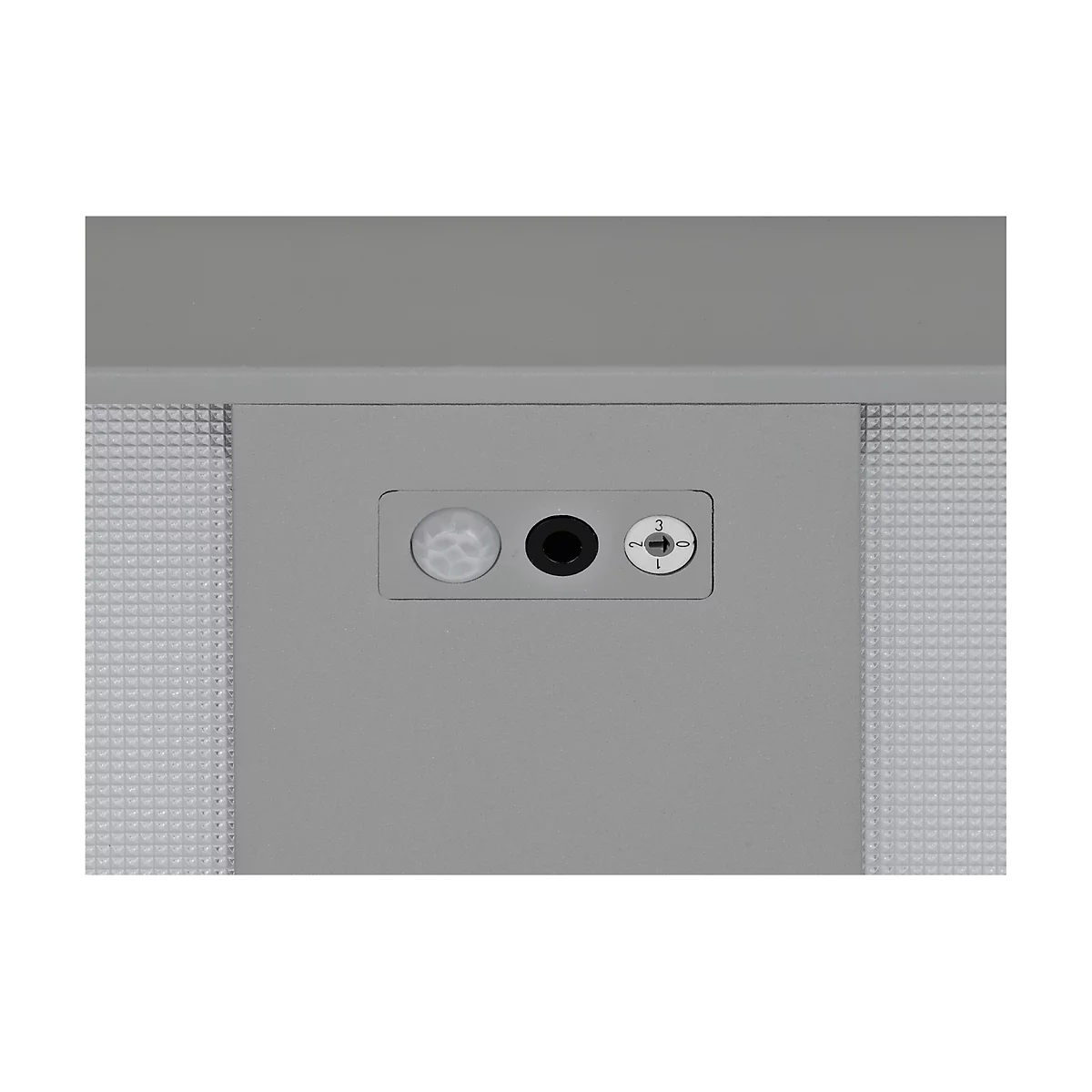 Lampadaire LED MAULjuvis, intensité lumineuse variable, détecteur de mouvement et de lumière du jour, aluminium blanc RAL 9006