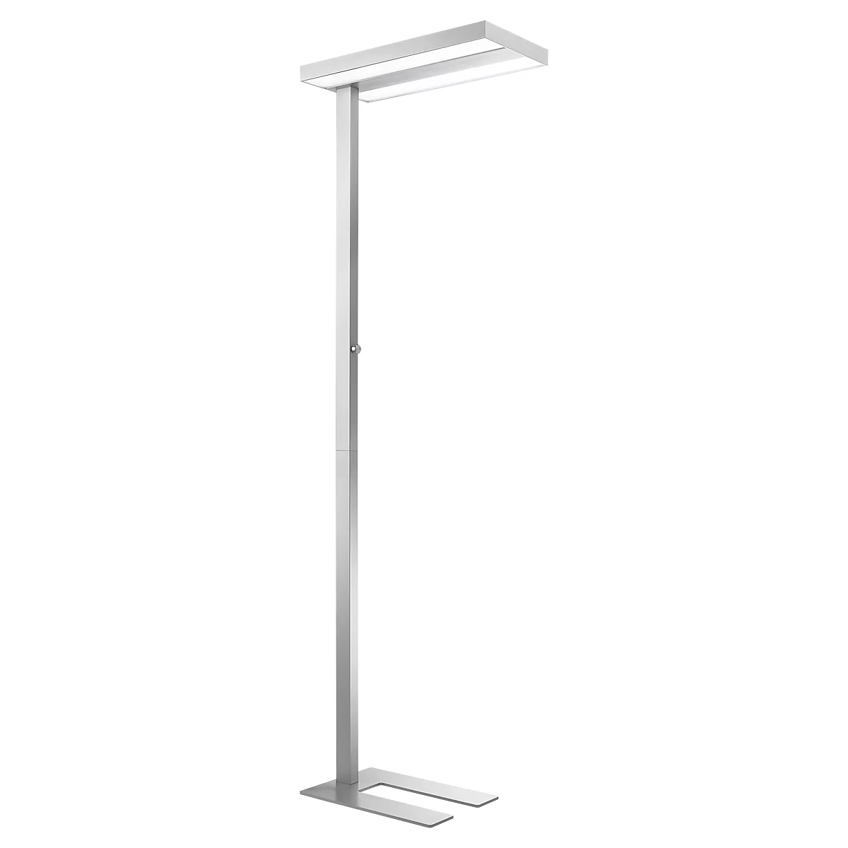 Lámparas de suelo LED, de regulación continua, iluminación directa e indirecta, H 1950 mm, 2 x 30 W, aluminio plateado