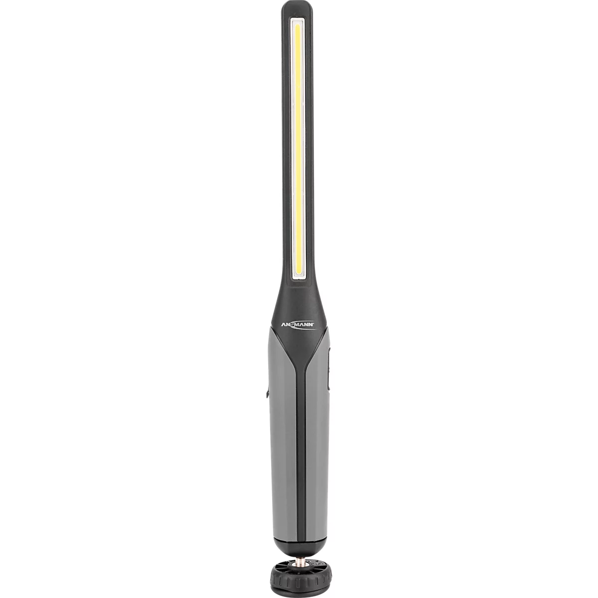 Lampe d'atelier à LED Ansmann IL700R, 700 lumens (lampe principale), 120 lumens (lampe bouton), jusqu'à 15 h, orientable, L 40 × P 44,5 × H 384 mm, plastique