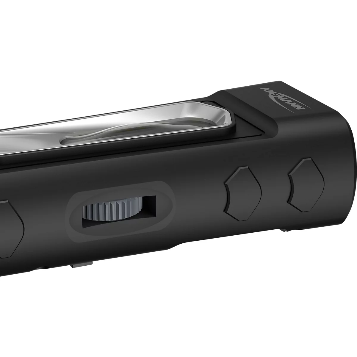Lampe d'atelier LED Ansmann WL1000R, 1000 lm (lampe principale), 180 lm (lampe bouton), jusqu'à 46 h, L 57,5 × P 37,5 × H 256 mm, plastique, noir