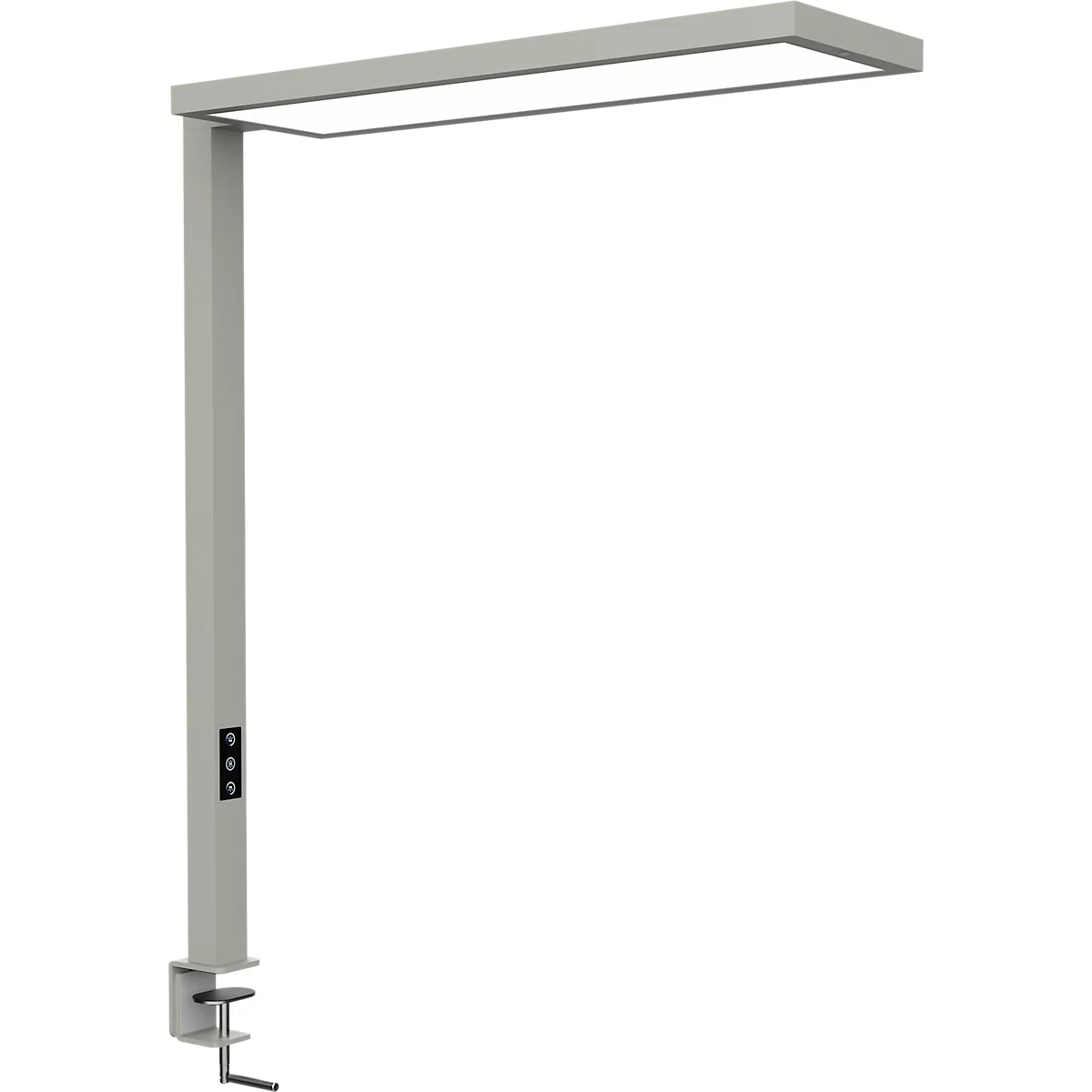 Lampe de bureau à pince LED Maul MAULsenja, 87 W, 15150 lm, 2700-5700 K, lumière directe/indirecte, intensité lumineuse variable, détecteur de mouvement/lumière, aluminium, argenté