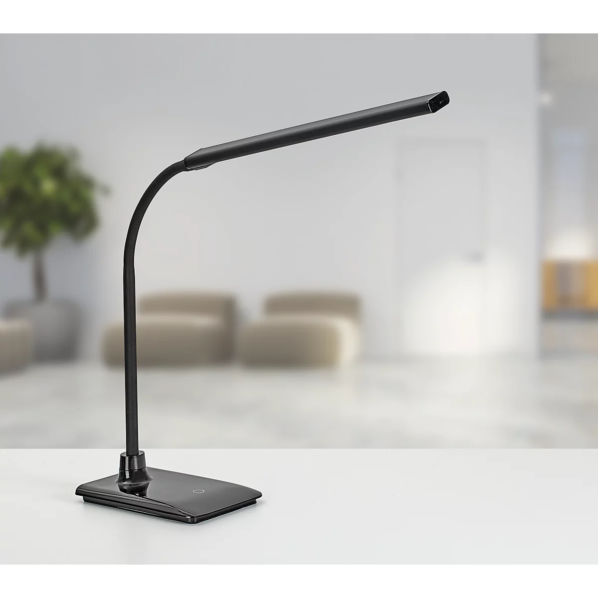 Lampe de bureau LED MAULpirro, puissance 7 W, variateur à 4 niveaux, 390 lm, orientable, noir