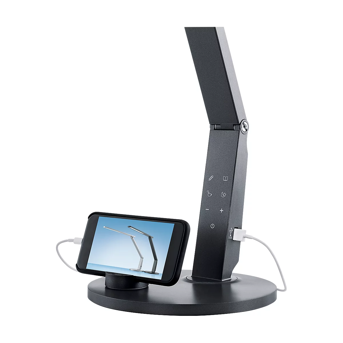 Lampe de bureau LED Vario, 741 Lumen, avec variateur, durée de vie 40000 h, anthracite