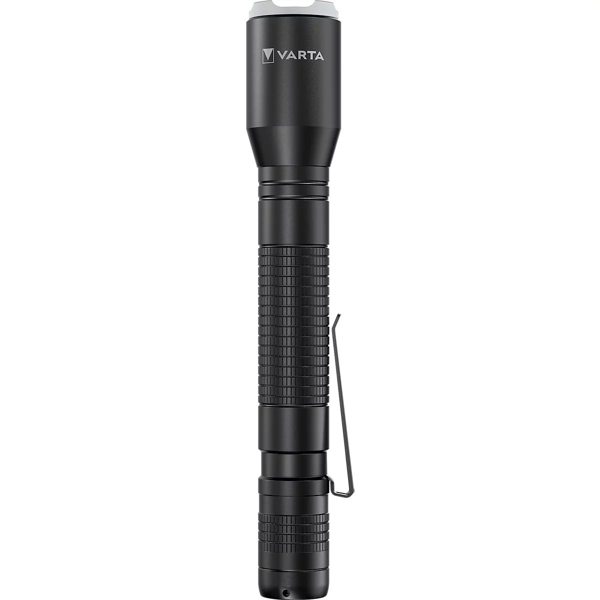 Lampe de poche LED Varta Aluminium Light F20 Pro, 250 lm, portée 70 m, jusqu'à 35 h, 2 piles incluses, ⌀ 42 x H 167 mm, aluminium anodisé, noir