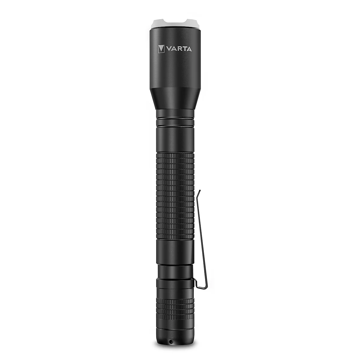 Lampe de poche LED Varta Aluminium Light F20 Pro, 250 lm, portée 70 m, jusqu'à 35 h, 2 piles incluses, ⌀ 42 x H 167 mm, aluminium anodisé, noir