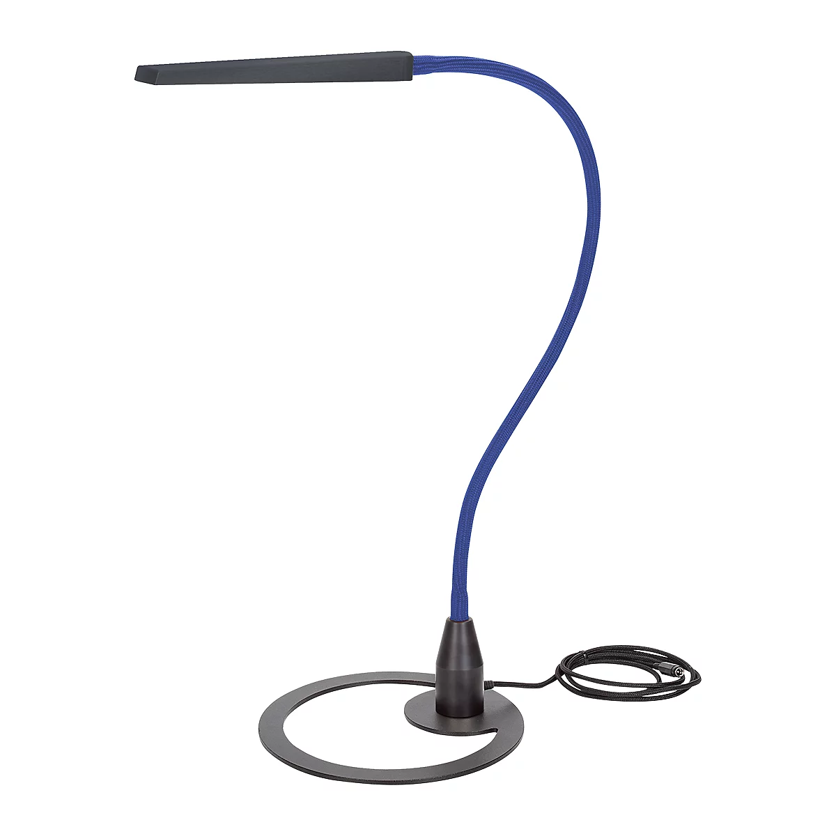 Lampe de table à LED Bauer &amp; Böcker Comet, 10 W, 960 lm, 2700-5500 K, à intensité variable, inclinable, commande gestuelle, L 750 mm, aluminium, noir-bleu