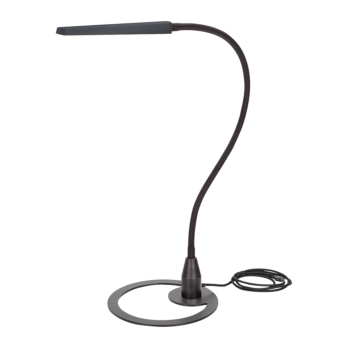 Lampe de table à LED Bauer &amp; Böcker Comet, 10 W, 960 lm, 2700-5500 K, à intensité variable, inclinable, commande gestuelle, L 750 mm, aluminium, noir-noir