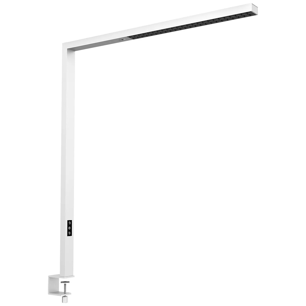 Lampe de table à pince LED dotlux STLYEbutler table, avec variateur, convient particulièrement aux bureaux réglables en hauteur, 10200 lm
