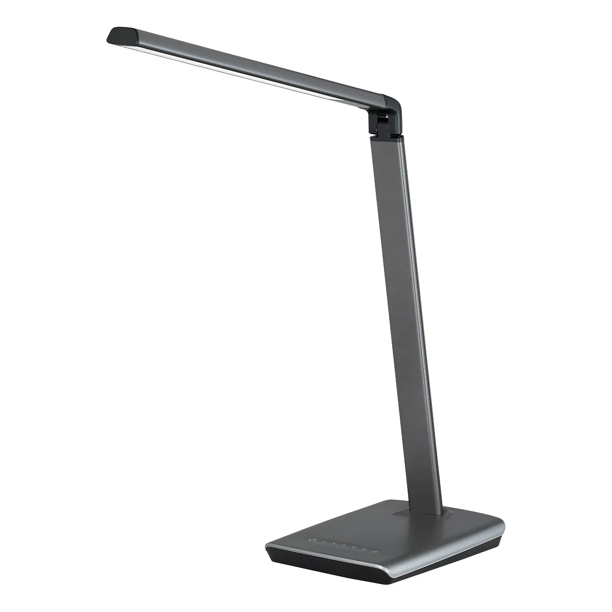 Lampe de table LED Fischer&amp;Honsel Bright, 9 W, réglable, variateur à capteur, L 200 x l 160 x H 790 mm, métal, titane
