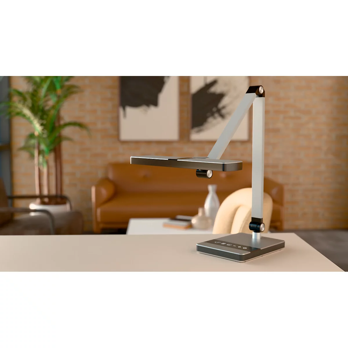 Lampe de table LED Hansa Nimbus, à intensité variable, avec commande tactile, argentée