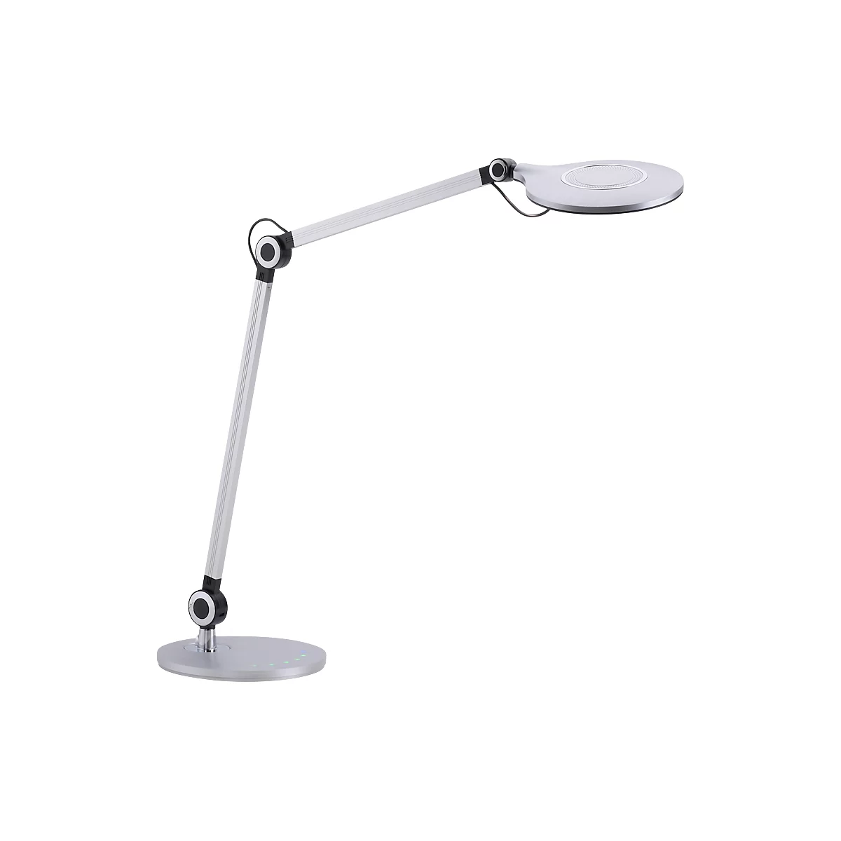 Lampe de table LED Niklas, réglable, intensité lumineuse variable, 930 lumens, L 780 x l 200 x H 830 mm, métal &amp; plastique, couleur aluminium