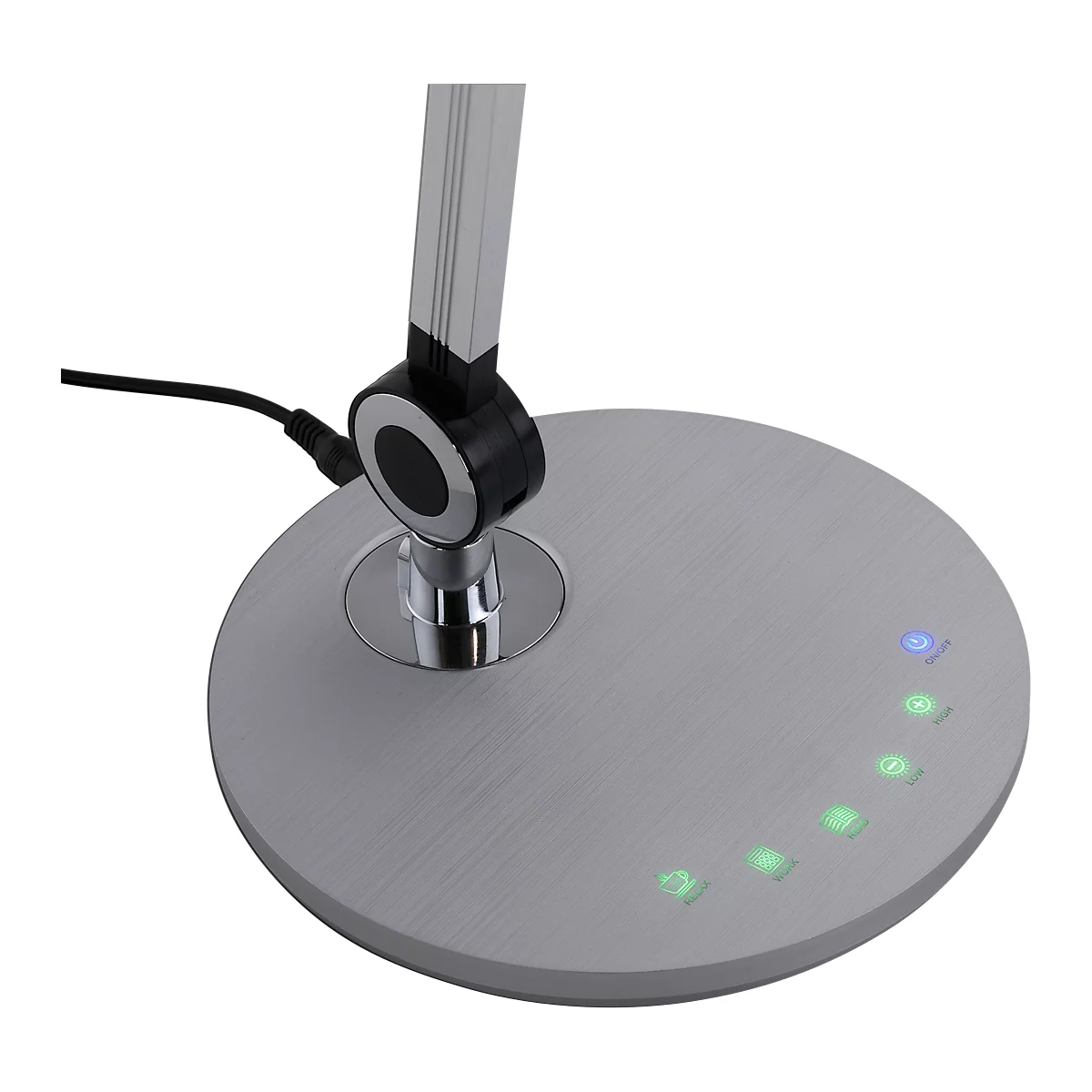 Lampe de table LED Niklas, réglable, intensité lumineuse variable, 930 lumens, L 780 x l 200 x H 830 mm, métal &amp; plastique, couleur aluminium