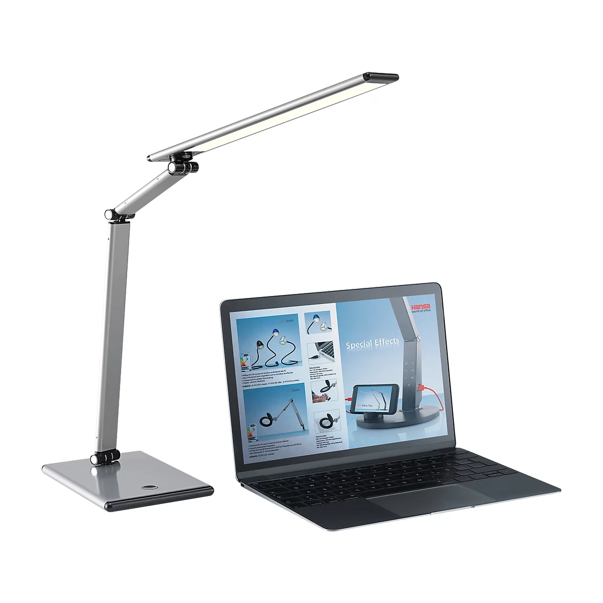 Lampe de table LED Slim, argent-espace