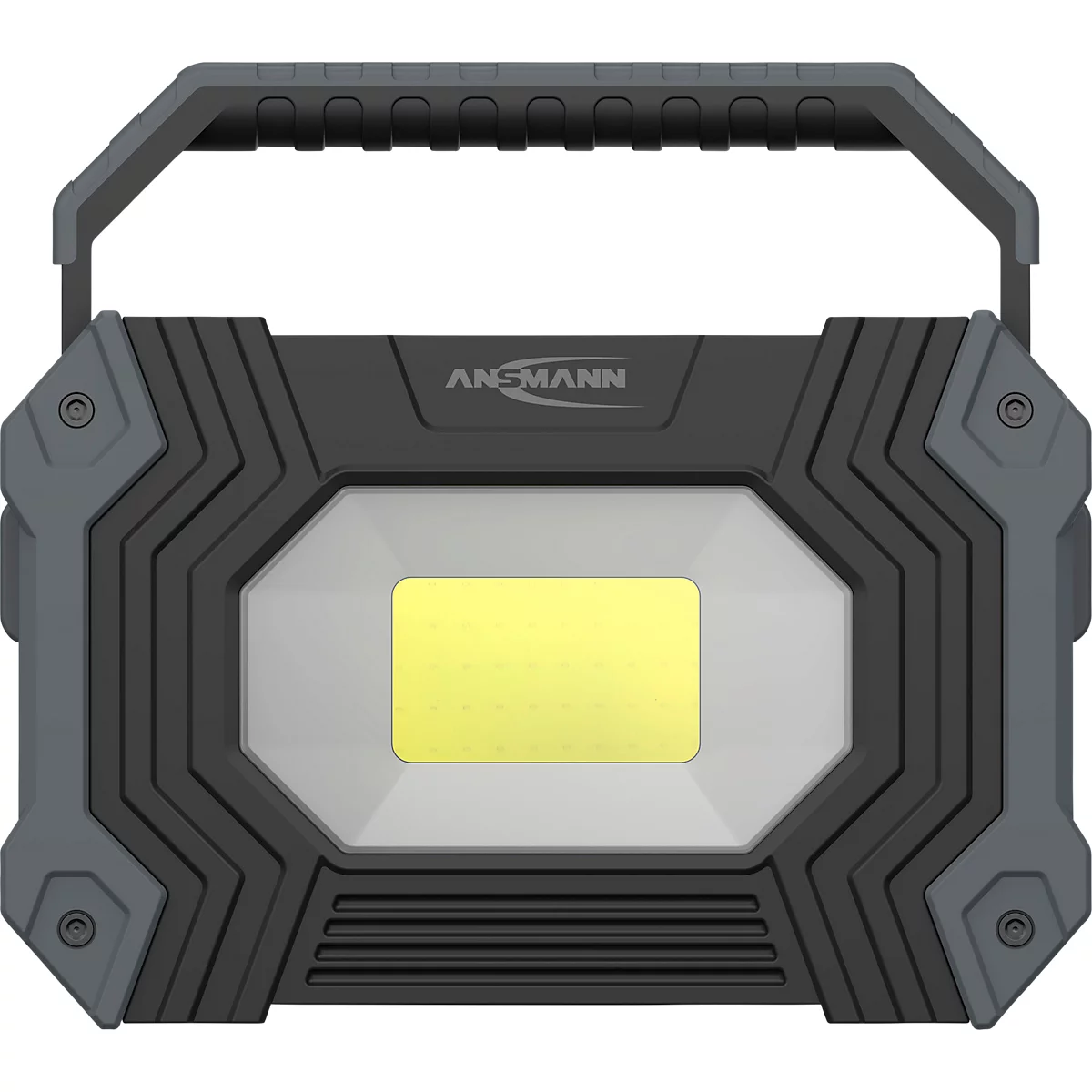 Lampe de travail à LED Ansmann FL2500R, 3 modes d'éclairage, 2400 lumens, IP64, batterie, étrier de pose/poignée, L 177 × P 129 × H 44 mm