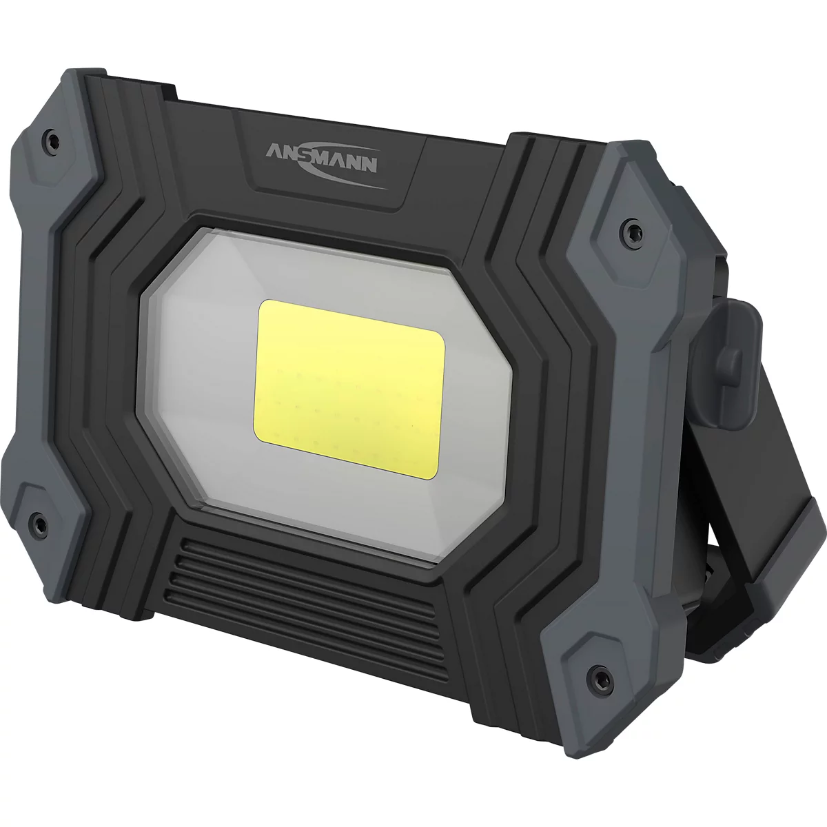 Lampe de travail à LED Ansmann FL2500R, 3 modes d'éclairage, 2400 lumens, IP64, batterie, étrier de pose/poignée, L 177 × P 129 × H 44 mm