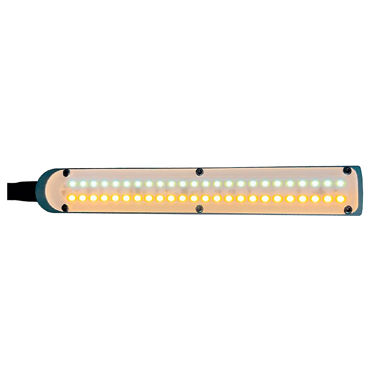 Lampe de travail LED Bauer &amp; Bücker Silhouette, 10 W, 960 lm, 2700-5500 K, inclinable, commande gestuelle, intensité lumineuse variable, pied magnétique, IP65, L 750 mm, aluminium, gris-noir