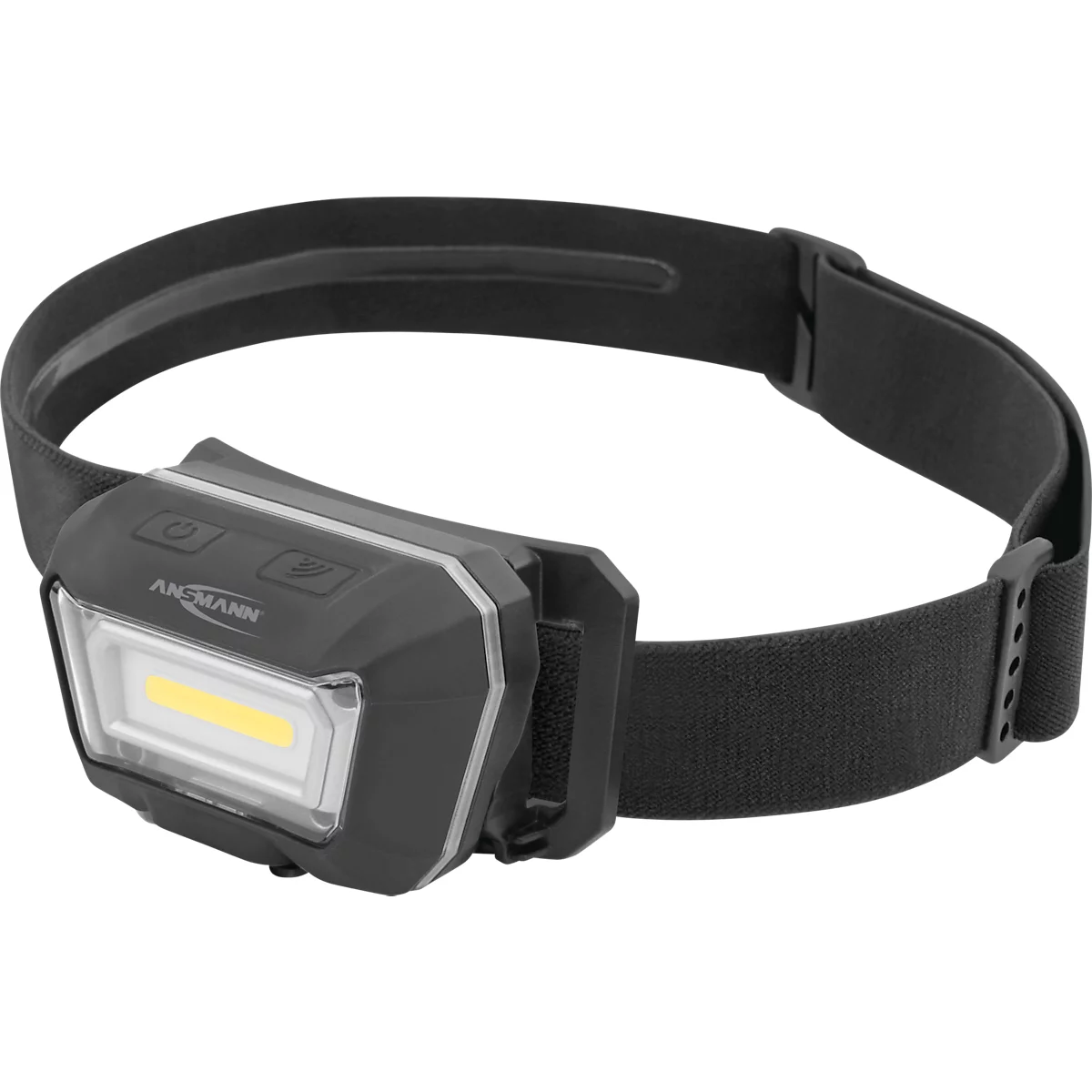 Lampe frontale à LED Ansmann HD280RS, 280 lumens, portée 21 m, 110 g, IP65, commande gestuelle, bandeau flexible, L 78,4 × l 47,4 × H 45,9 mm, noir