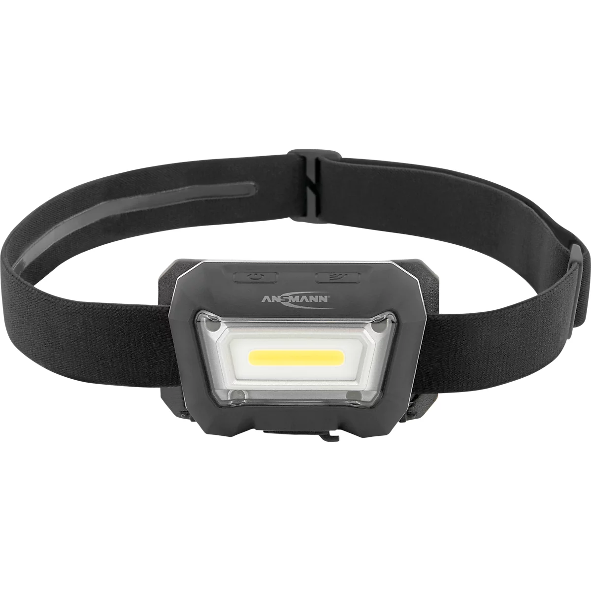 Lampe frontale à LED Ansmann HD280RS, 280 lumens, portée 21 m, 110 g, IP65, commande gestuelle, bandeau flexible, L 78,4 × l 47,4 × H 45,9 mm, noir