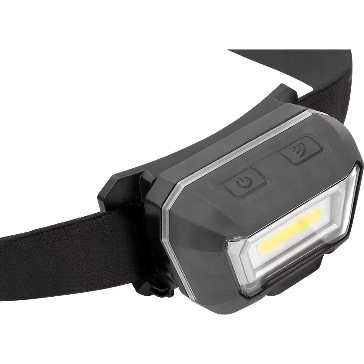 Lampe frontale à LED Ansmann HD280RS, 280 lumens, portée 21 m, 110 g, IP65, commande gestuelle, bandeau flexible, L 78,4 × l 47,4 × H 45,9 mm, noir
