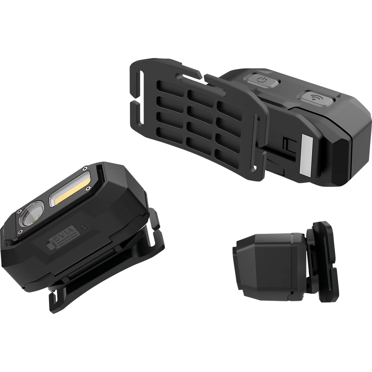 Lampe frontale LED Ansmann HD800RS, 800 lumens, portée 80 m, jusqu'à 10 h, commande gestuelle, bandeau flexible, L 82 × P 41,5 × H 52 mm, noir