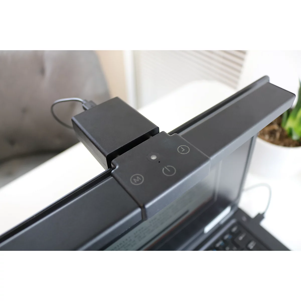 Lampe LED à pince UNILUX Travelight, pour notebooks &amp; écrans de bureau, puissance 4,5 W, 350 lm, 2900-5300 K, intensité lumineuse variable, connexion USB, largeur de pince 5-30 mm, noir
